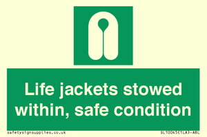 Life jackets stowed within